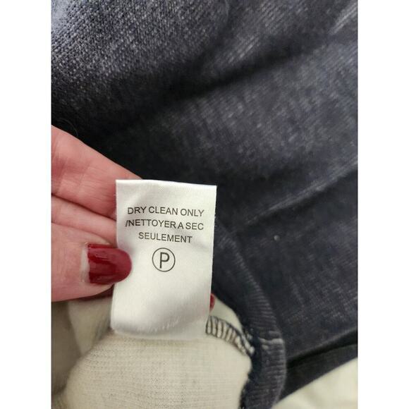 Theory Mens Button Mockneck shawl Cotton Sweatshirt sz XL Blue/Gray grandpa dad - Picture 6 of 8